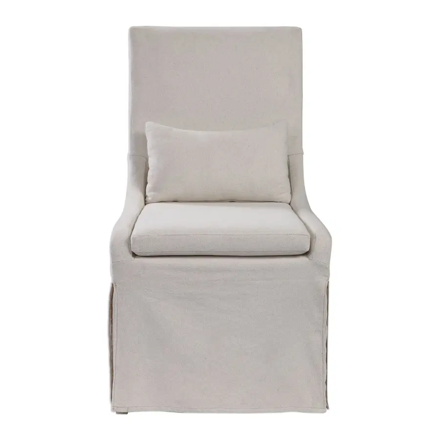 Coley Armless Chair in Off White Linen