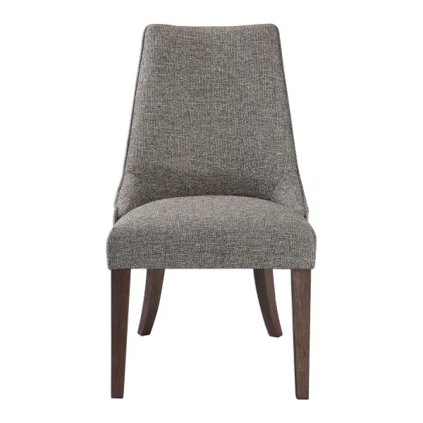 Gracefully Shallow Side Wings And Tall, Tapered Legs Make A Sophisticated Statement In Rich Earth Tones In A Slubbed Woven Polyester With Dark Walnut Finished Birch. Collection: Daxton Designer: Matthew Williams Finish: Dark Walnut Width: 22.00" Height: 38.00" Length: 27.00" Weight: 26.52 lb Material: Birch Solid, Plywood, Fabric, Foam, Hardware Country of Origin: China Safety Rating: Indoor Only