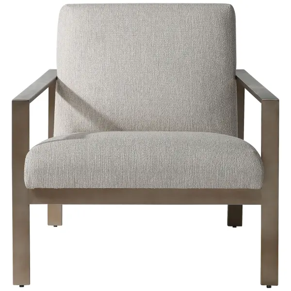With Clean Contemporary Lines, This Open Frame Design Features A Stainless Steel Construction Finished In Antique Brushed Brass With Comfortable Box Seat Cushions Tailored In A Warm Oatmeal Woven Fabric That Is Treated To Prevent Soiling And Stains. Collection: Wills Designer: Matthew Williams Finish: Antique Brushed Brass Width: 30.00" Height: 30.00" Length: 31.00" Weight: 48.62 lb Material: Stainless Steel, Plywood, Foam, Fabric, Hardware Country of Origin: China Safety Rating: Indoor Only