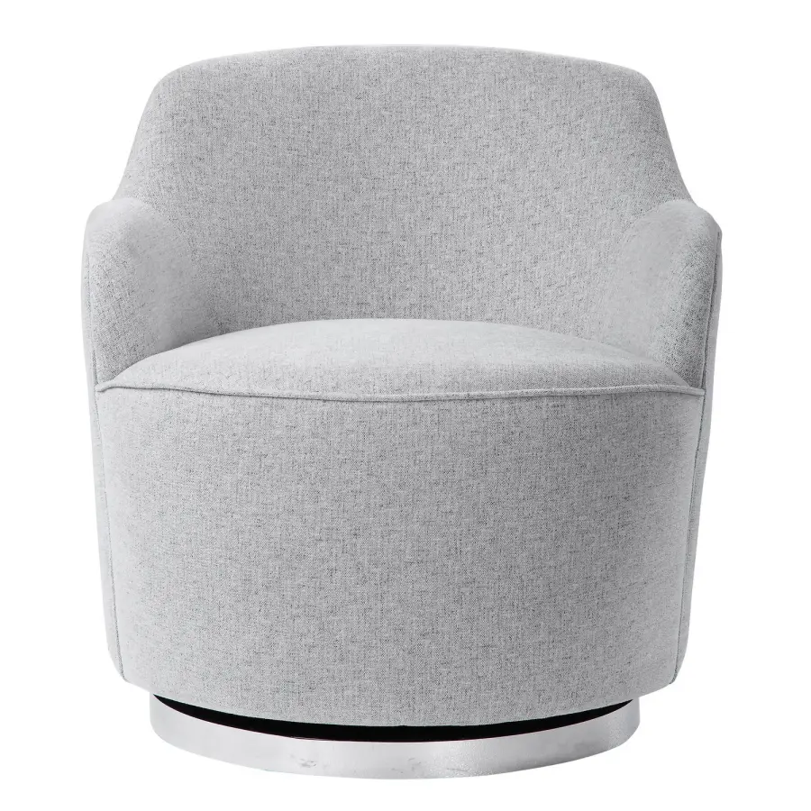 Hobart Swivel Chair in Polished Nickel