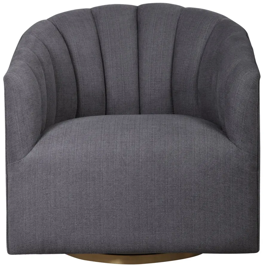 Cuthbert Swivel Chair in Brushed Brass