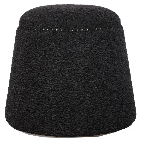 This Plush Ottoman Is Covered In A Luxurious Faux Black Shearling With Black Nickel Nail Head Details. Versatile And Stylish, This Piece Can Be Used As A Seat Or Footrest, Grouped Together Or As A Singular Accent Piece. Collection: Gumdrop Designer: Jim Parsons Finish: Black Nickel Width: 18.00" Height: 17.00" Length: 18.00" Weight: 8.00 lb Material: Plywood, Fabric, Foam Country of Origin: China Safety Rating: Indoor Only