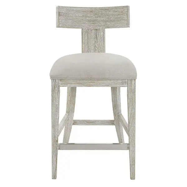 This Modern Take On A Klismos Chair Features A Curved Wood Frame In A Whitewashed Finish, With Wire Brushed Details Revealing Natural Pine Wood Undertones. Paired With A Stone White Slubbed Performance Fabric Cushion. Collection: Idris Designer: Matthew Williams Finish: Whitewashed Width: 20.00" Height: 38.00" Length: 22.50" Weight: 21.56 lb Material: Rubber Wood, Pine Wood, Bend Wood, Plywood, Hardware Country of Origin: Vietnam Safety Rating: Indoor Only
