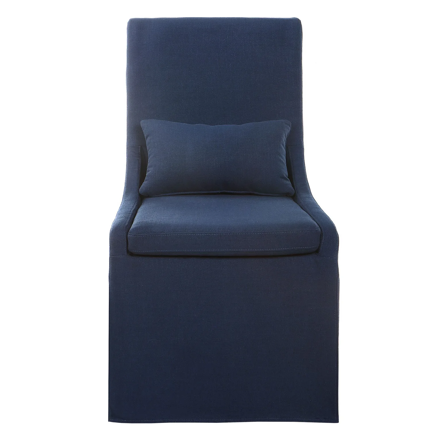 Coley Armless Chair in Blue Linen
