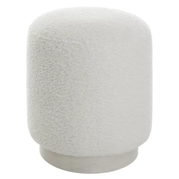 This Plush Ottoman Is Covered In White Faux Shearling Paired With A Wire Brushed Oak Base In A Modern White Finish. Versatile And Stylish, This Piece Can Be Used As A Seat Or Footrest, Grouped Together Or As A Singular Accent Piece. Collection: Avila Finish: White Width: 16.00" Height: 18.00" Length: 16.00" Weight: 10.00 lb Material: Plywood, Foam, Fabric, Oak Wood Country of Origin: China Safety Rating: Indoor Only