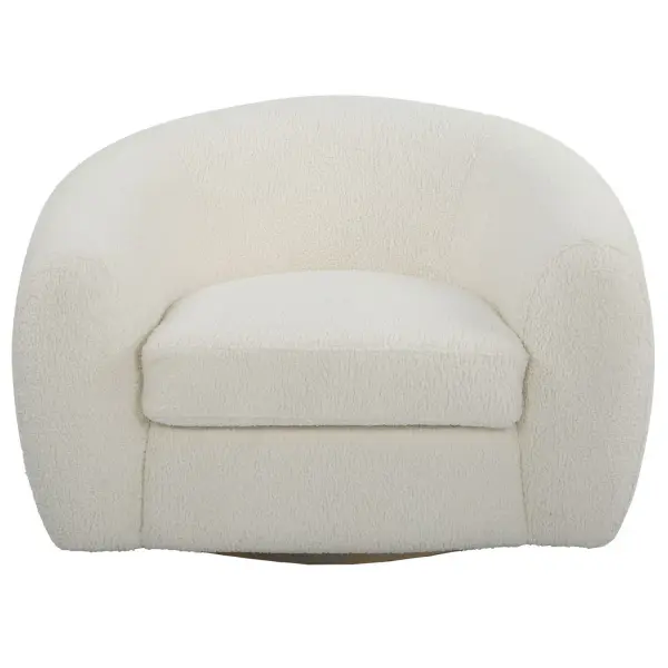The Capra Chair Draws Inspiration From Old Hollywood Glamour And The Art Deco Movement With A Contemporary Twist. The Curved Silhouette Maximizes Style And Comfort With Luxe Off White Faux Shearling And Swivel Base. Collection: Capra Finish: White Width: 43.00" Height: 28.00" Length: 37.00" Weight: 70.80 lb Material: Fabric, Foam, Plywood, Stainless Steel Country of Origin: Vietnam Safety Rating: Indoor Only