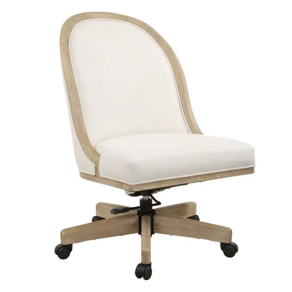 Graceful And Defining Curves Of Solid Wood Finished In Light Oak With Natural Ceruse Is Paired With A Frost Toned Polyester Fabric With A Toxin-free, Eco Friendly Treatment To Help Resist Water Based Stains. With Matching Solid Wood Legs On Rolling Casters. Collection: Lithe Designer: Matthew Williams Finish: Light Oak With Natural Width: 22.50" Height: 37.50" Length: 26.50" Weight: 41.99 lb Material: Rubber Wood, Plywood, Metal, Foam, Hardware Country of Origin: China Safety Rating: Indoor Only