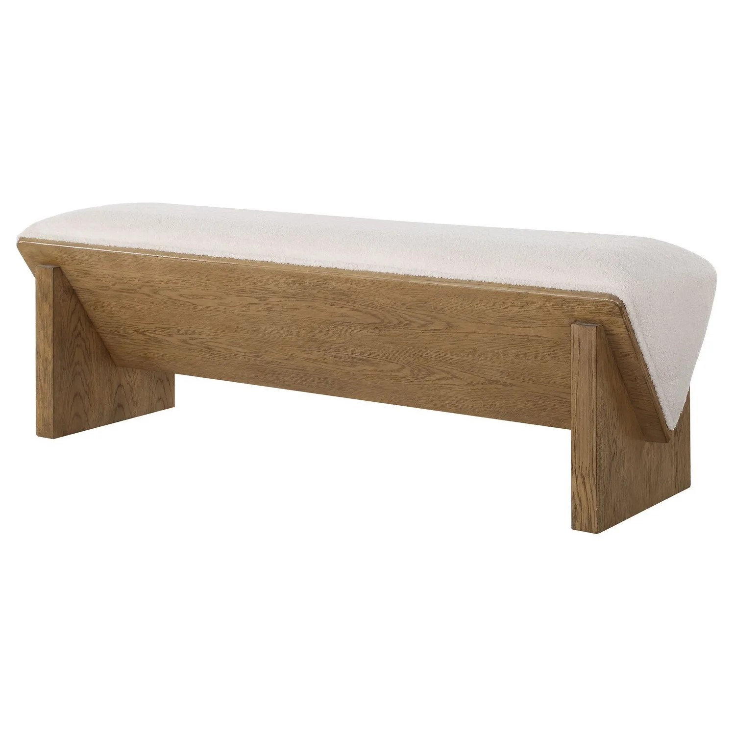 Wedged Bench in Soft Ivory