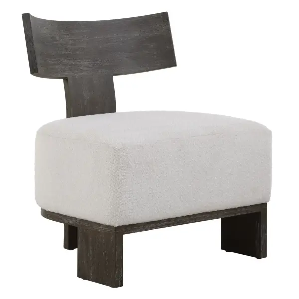 A Classic Klismos Design That Stuns From Every Angle, Complete With A Solid Bent Wood Back Support Shaped For Ultimate Comfort And Finished In Dark Walnut. The Chunky Floating Seat Is Upholstered In A Sugar Toned Polyester Fabric With A Soft Wool-like Texture. Collection: Finlay Designer: Matthew Williams Finish: Dark Walnut Width: 27.50" Height: 32.25" Length: 25.50" Weight: 40.00 lb Material: Rubber Wood, Plywood, Foam, Fabric, Hardware Country of Origin: Vietnam Safety Rating: Indoor Only