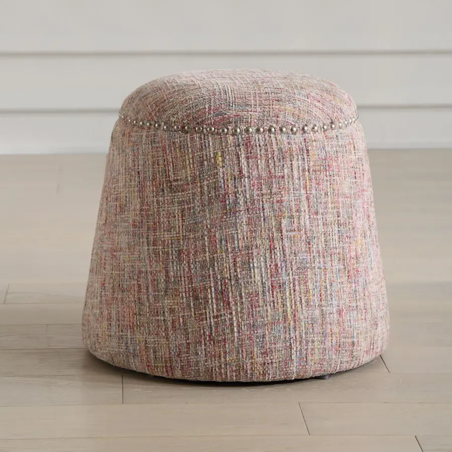 Uttermost Gumdrop Ottoman in Brushed Nickel