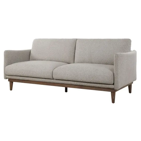 Relax In The Sink-in Comfort Of The Freefall Sofa. Featuring Clean Modern Lines And Resting On A Solid Oak Base In Walnut With Gray Ceruse. High Density Foam Cushions Are Dacron Wrapped And Upholstered In A Warm Toasty Beige Polyester Boucle. Collection: Freefall Designer: Jim Parsons Finish: Solid Oak Width: 83.00" Height: 33.00" Length: 36.25" Weight: 132.60 lb Material: Plywood, Foam, Fabric, Down, Oak Country of Origin: China Safety Rating: Indoor Only