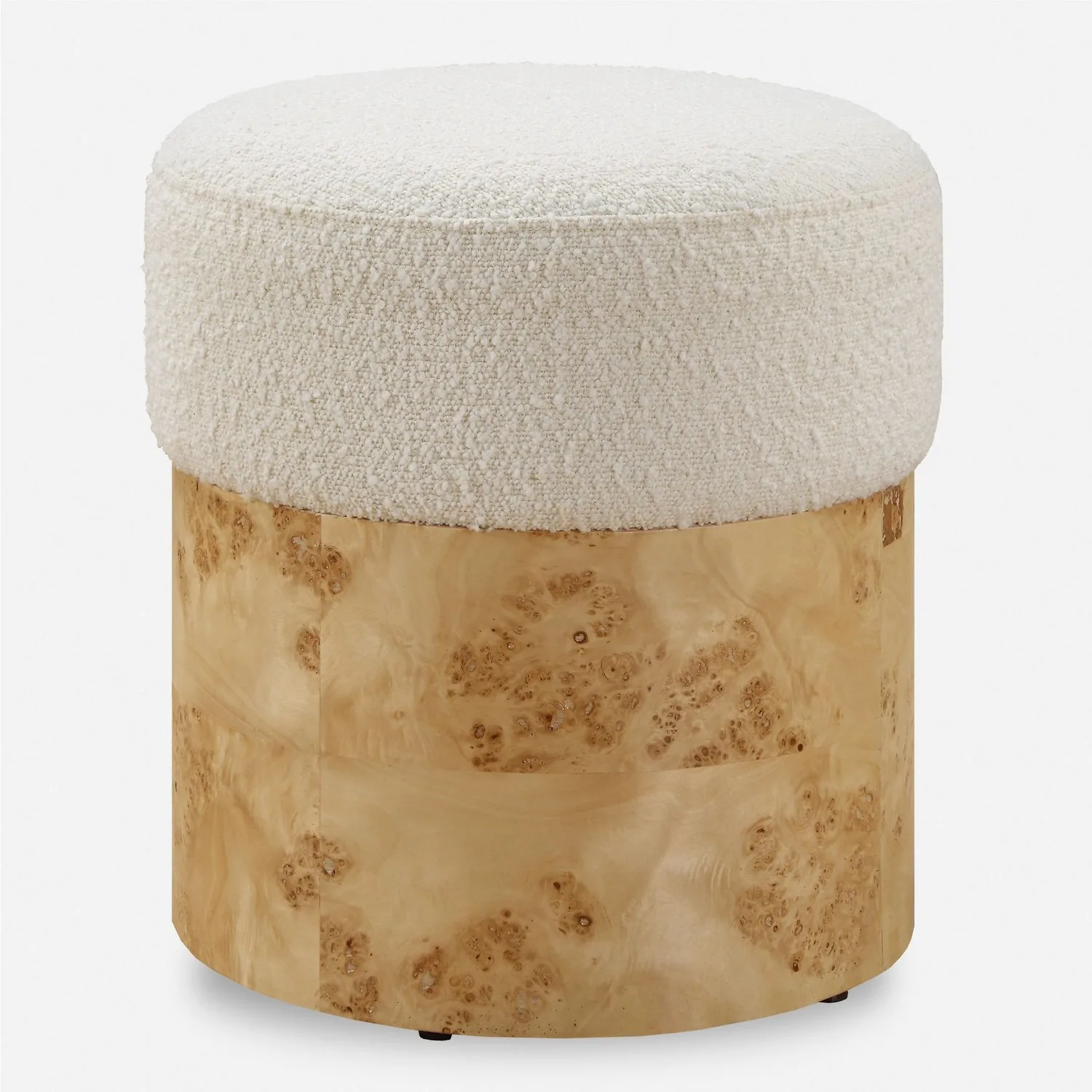 Swirls Ottoman in Textured Ivory