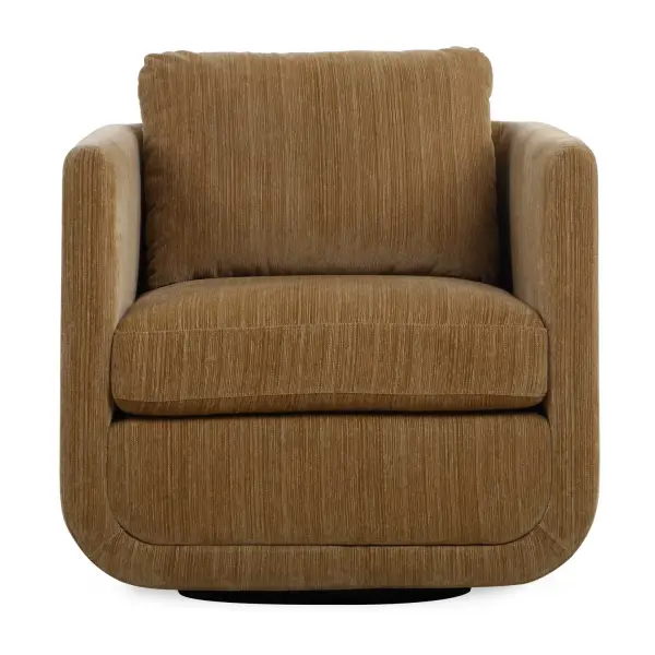 Curves Abound Creating Style And Ease, Featuring A Rounded Frame That Cradles The Base And Rests On A Hidden Swivel. Fully Upholstered In A Rich Textured Chenille In Ginger. Collection: Abound Designer: Matthew Williams Finish: Ginger Width: 29.50" Height: 26.50" Length: 32.00" Weight: 53.00 lb Material: Plywood, Hardwood, Fabric, Foam, Hardware Country of Origin: China Safety Rating: Indoor Only