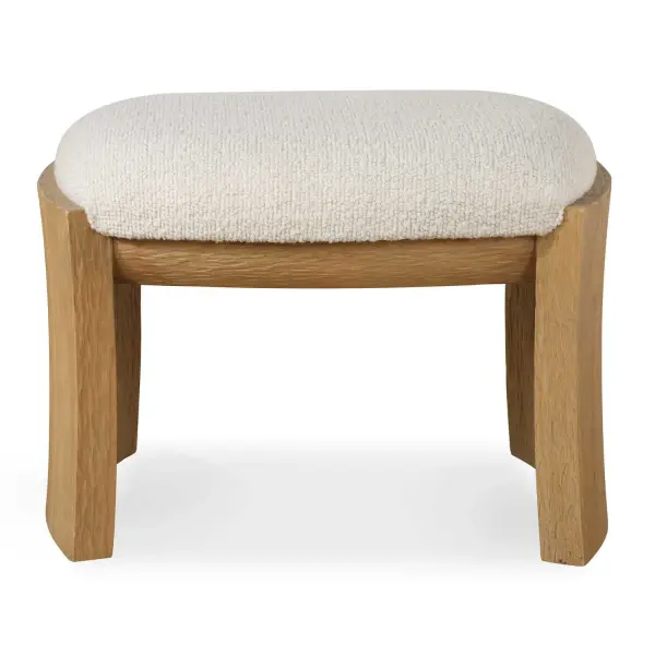 The Port Bench Is A Modern Accent Piece That Embodies Scandinavian Design Principles With Its Clean Lines And Functional Form. The Playful Scooped Profile Is Enhanced With Chiseled Texturing, Complemented By A Plush Upholstered Seat In Crisp, Textured White Polyester. Collection: Port Designer: Matthew Williams Finish: Textured White Width: 24.00" Height: 18.00" Length: 18.00" Weight: 19.89 lb Material: Rubber Wood, Plywood, Fabric, Foam, Hardware Country of Origin: China Safety Rating: Indoor Only