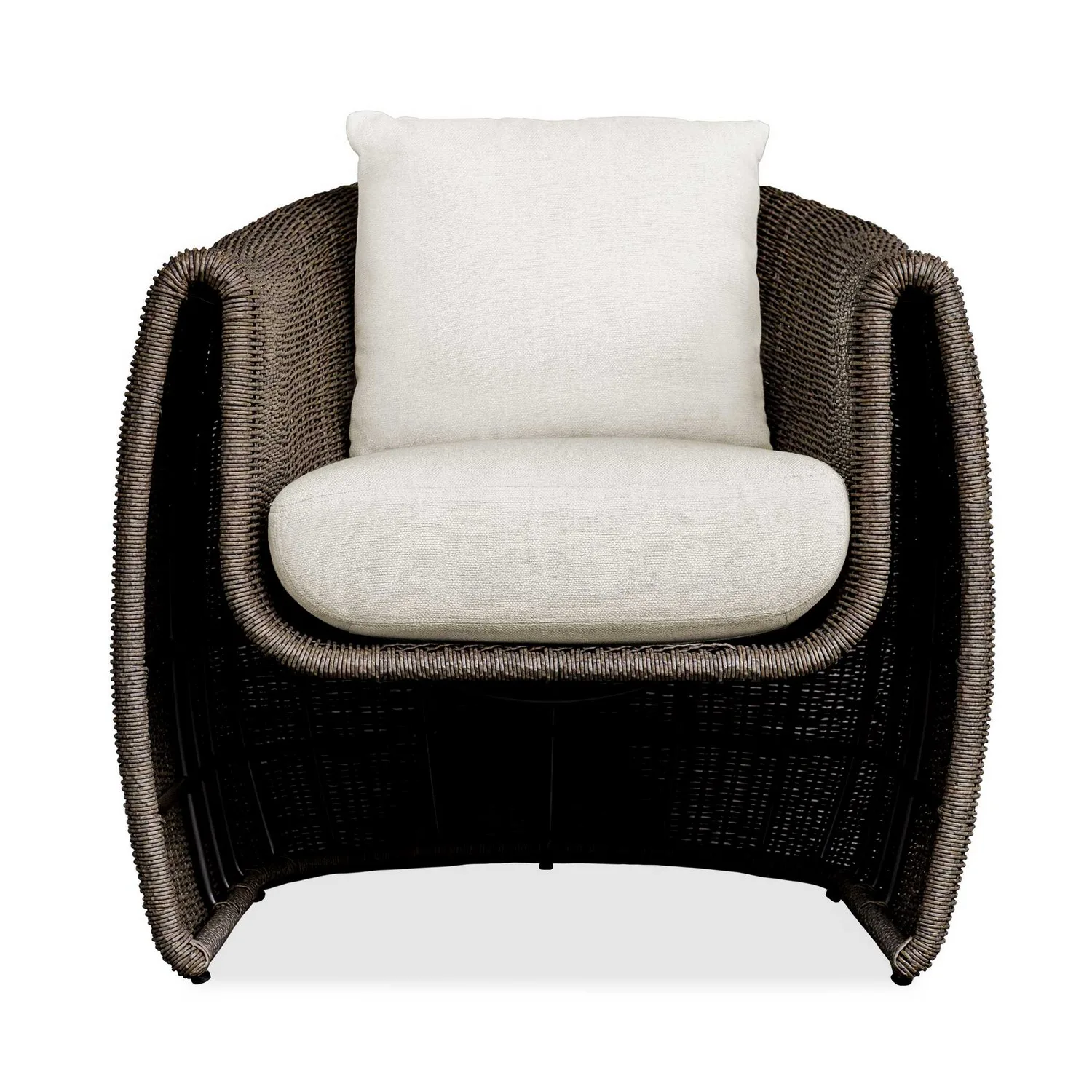 Tropic Lounge Chair in Mocha Wicker with Oyster White Cushion
