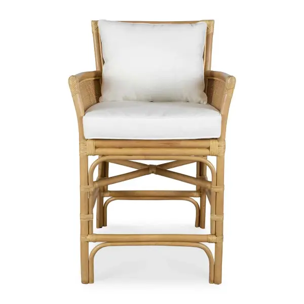 Relax And Recline Into Coastal Living With The Pacific Counter Stool. Crafted From Natural Woven Rattan With Plush Cushions Tailored In A Durable White Polyester Performance Fabric. Collection: Pacific Finish: Natural Woven Rattan Width: 24.50" Height: 39.50" Length: 23.80" Weight: 19.80 lb Material: Rattan Ploe With Rattan Weaving Country of Origin: Indonesia Safety Rating: Indoor Only