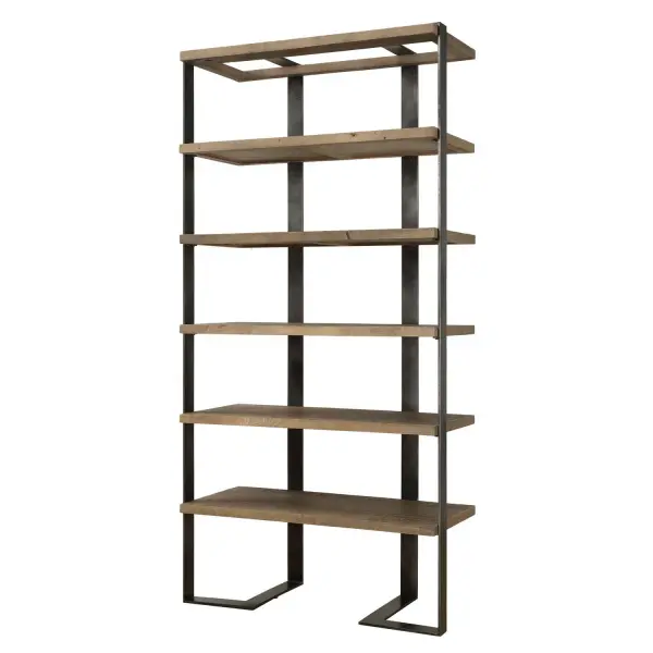 Crafted From Metal And Reclaimed Wood This Five-shelf Design Is A Beautiful Combination Of Natural Oak And Iron In A Oxidized Black Finish. Solid Wood Will Continue To Move With Temperature And Humidity Changes, Which Can Result In Small Cracks And Uneven Surfaces, Adding To Its Authenticity And Character. Collection: Felix Designer: Matthew Williams Finish: Oxidized Black Width: 44.00" Height: 90.00" Length: 20.00" Weight: 265.00 lb Material: Reclaimed Oak, Iron, Plywood Country of Origin: China Safety Rating: Indoor Only
