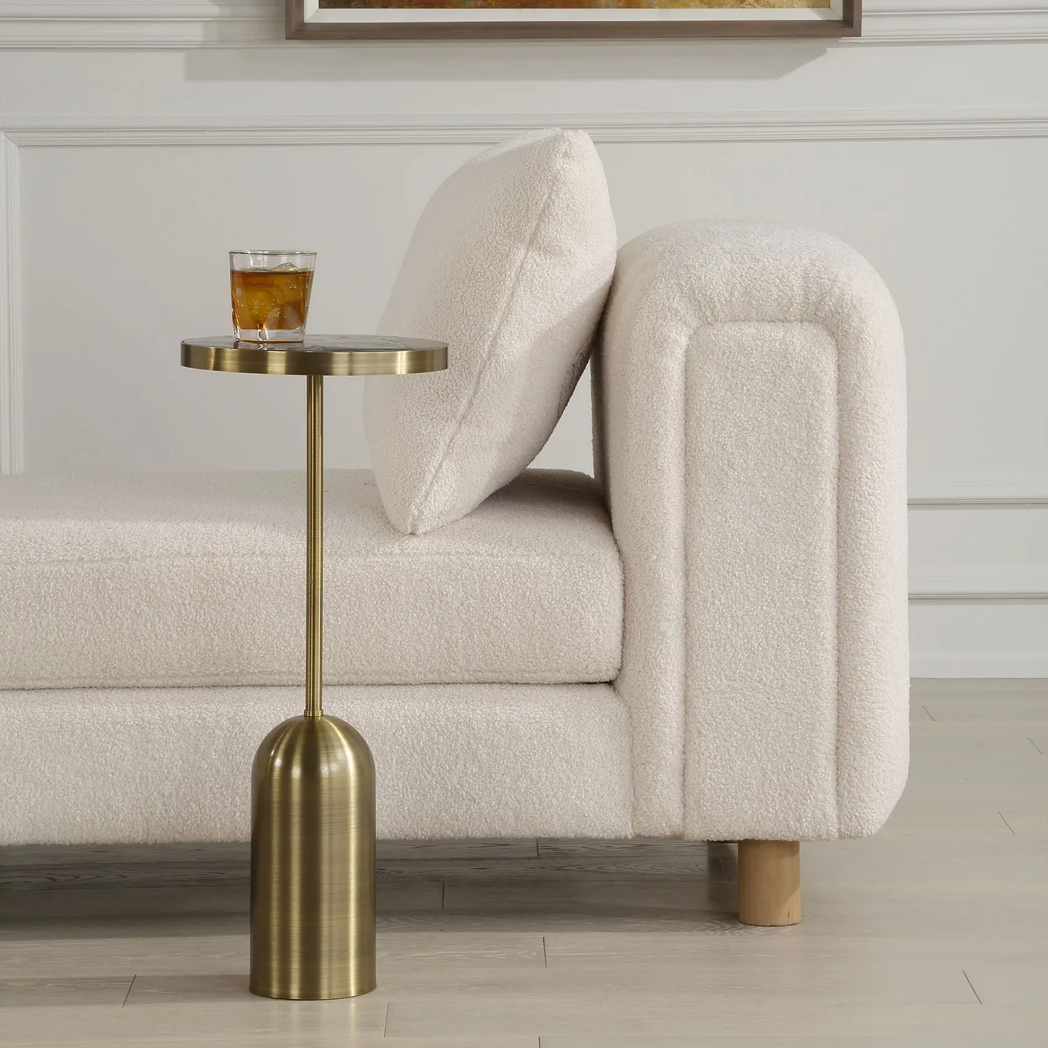 Pascal Drink Table in Brushed Brass Stainless Steel