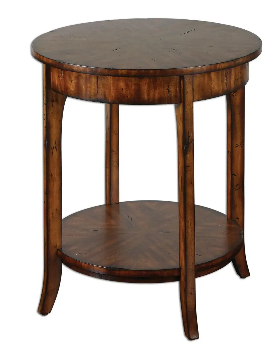 Carmel Side Table in Old Bark Finish