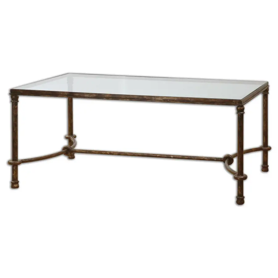 Warring Coffee Table in Rustic Bronze Patina