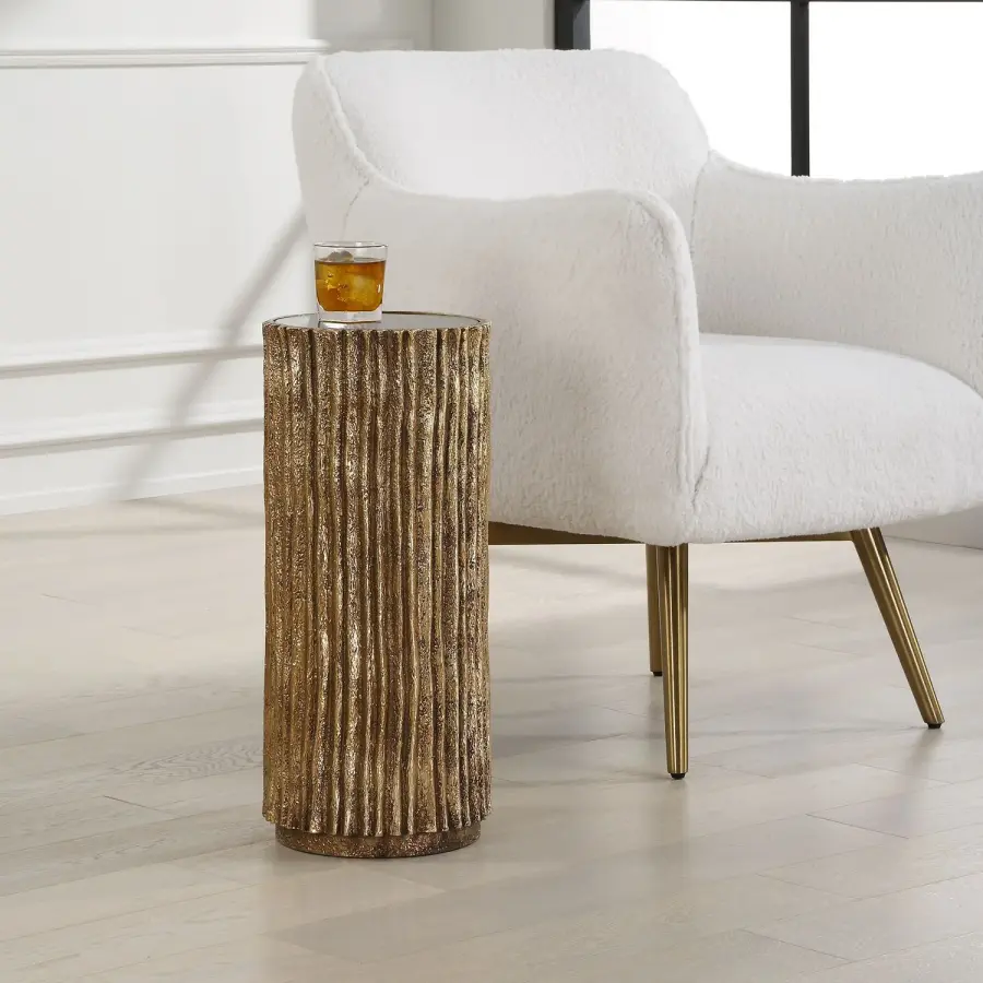 Echo Drink Table in Antique Gold