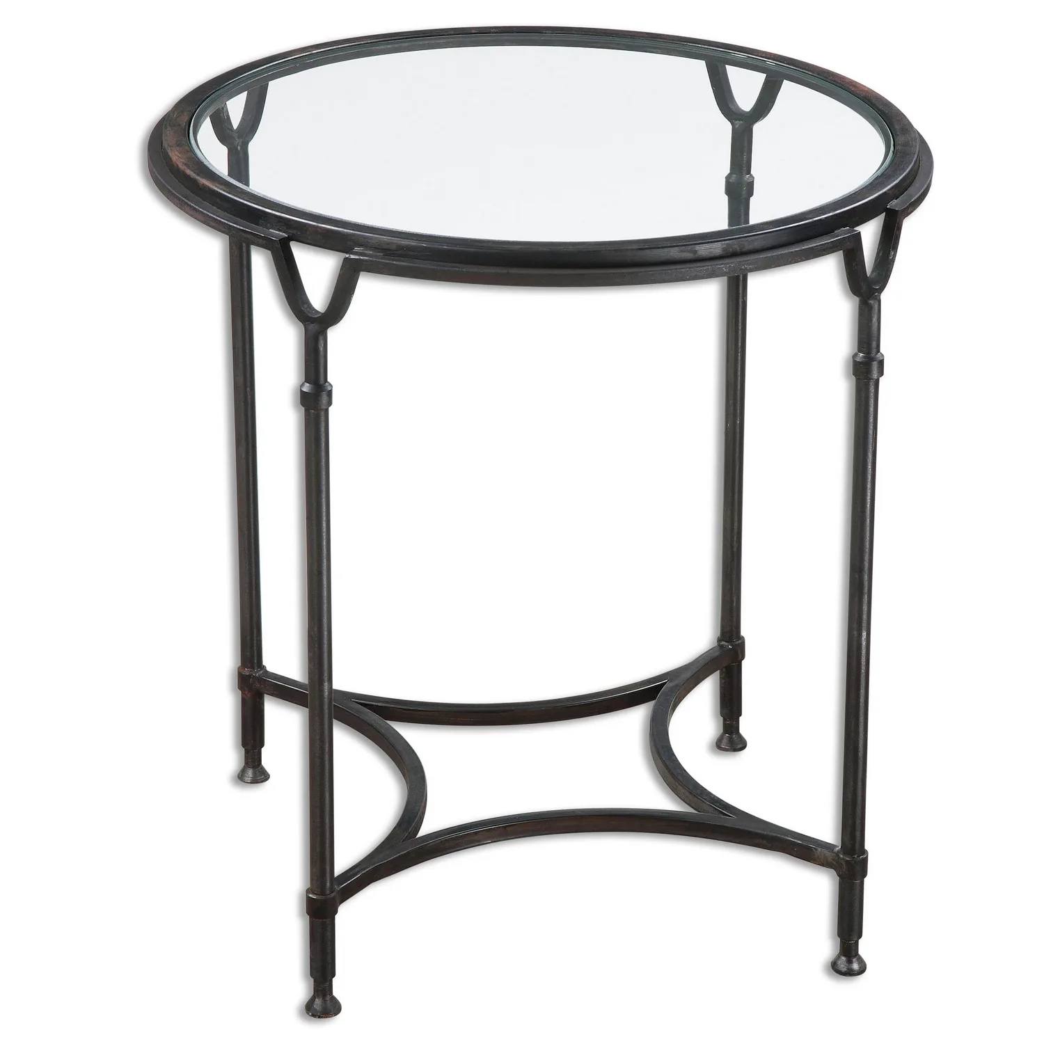 Samson Side Table in Black w/ Silver