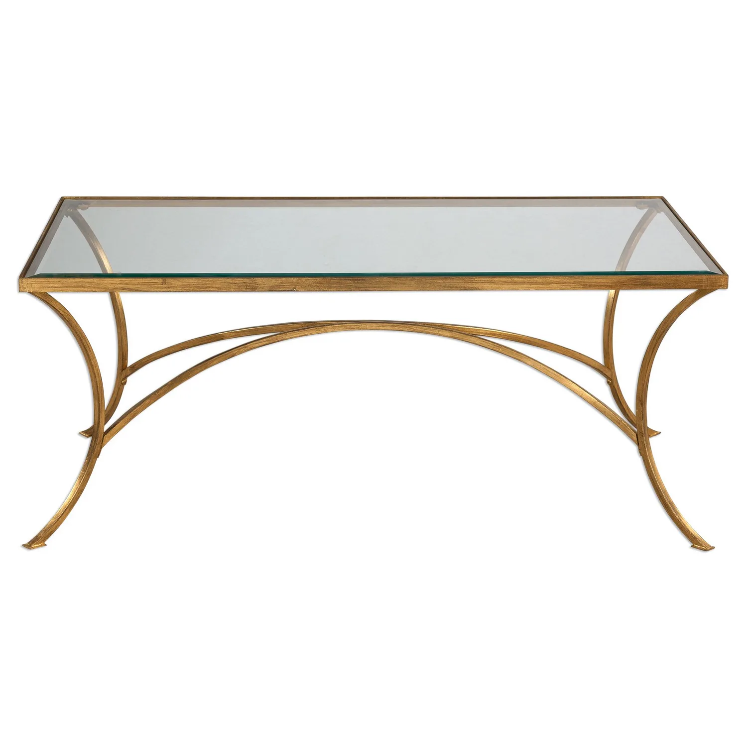 Alayna Coffee Table in Antiqued Gold Leaf