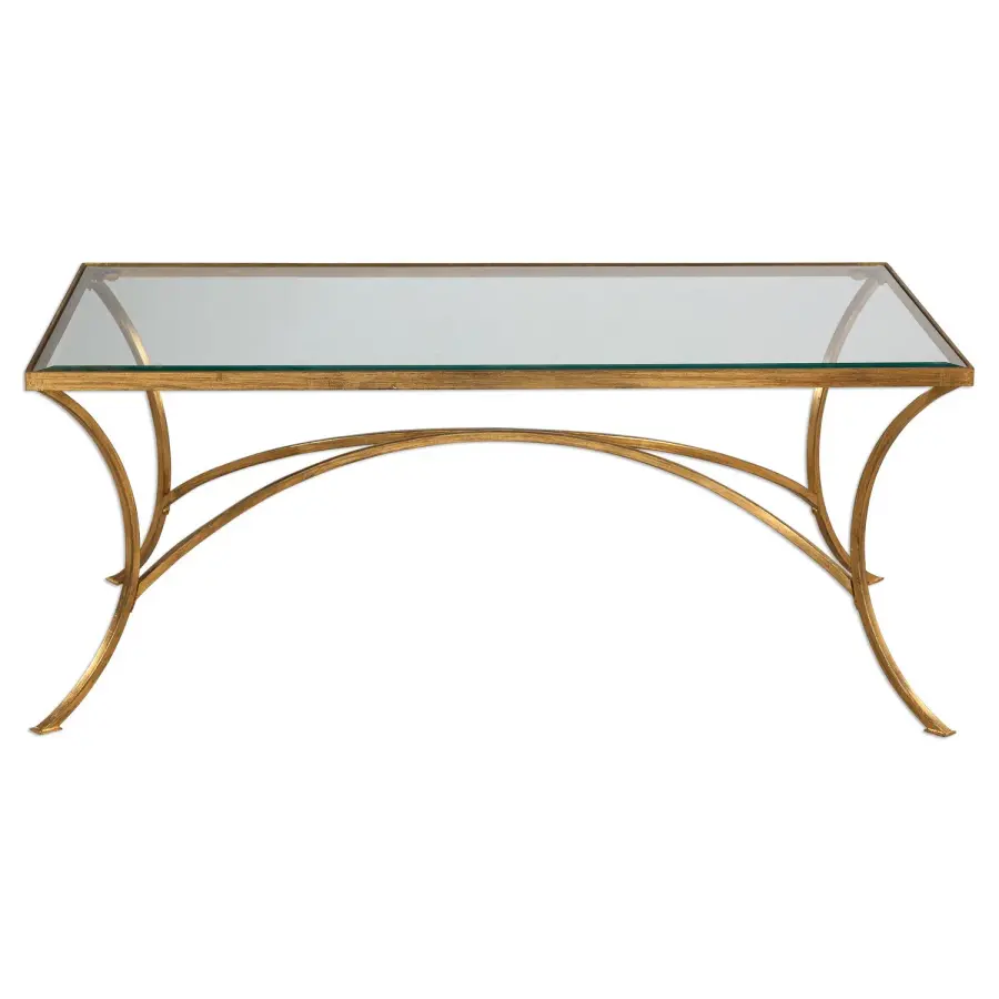 Alayna Coffee Table in Antiqued Gold Leaf