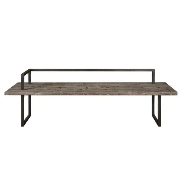 Impressive In Scale At A Length Of 80 Inches, This Rustic Bench Is Handcrafted From Solid Reclaimed Fir Wood, Finished With An Antique White Wash, Iron Frame Is Finished In Aged Black. Solid Wood Will Continue To Move With Temperature And Humidity Changes, Which Can Result In Small Cracks And Uneven Surfaces, Adding To Its Authenticity And Character. Collection: Herbert Designer: Grace Feyock Finish: Antique White Width: 80.38" Height: 25.88" Length: 20.75" Weight: 44.00 lb Material: Wood, Metal Country of Origin: China Safety Rating: Indoor Only