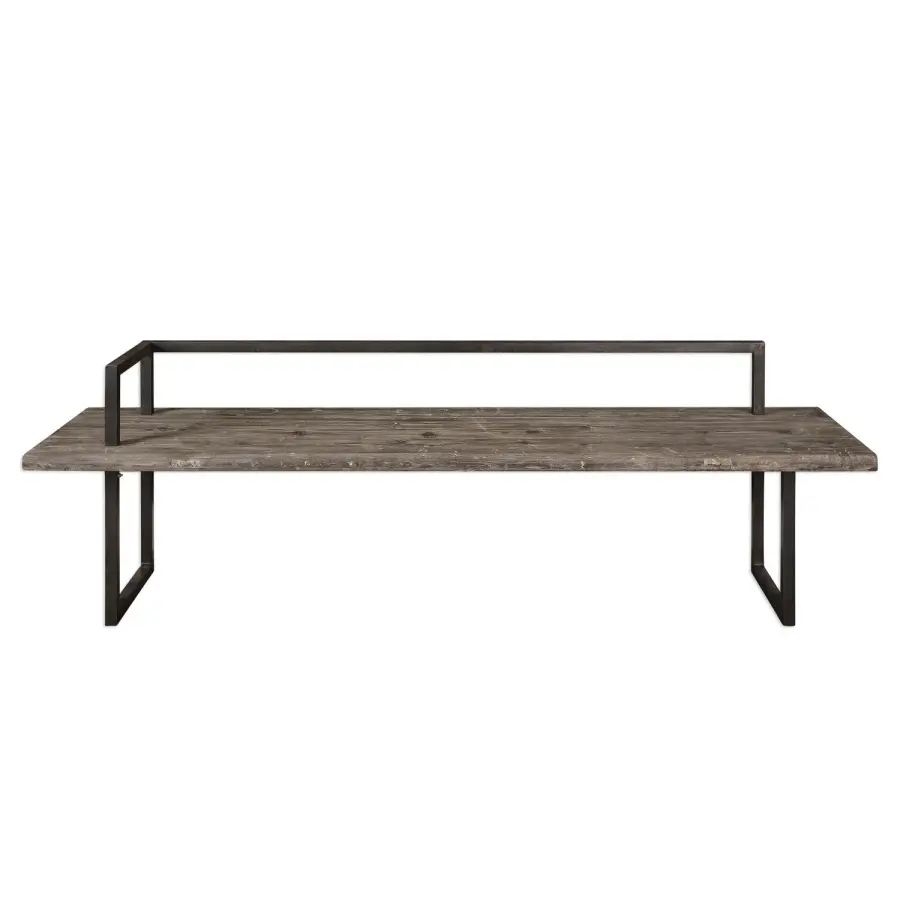 Herbert 80" Reclaimed Fir Bench in Antique White