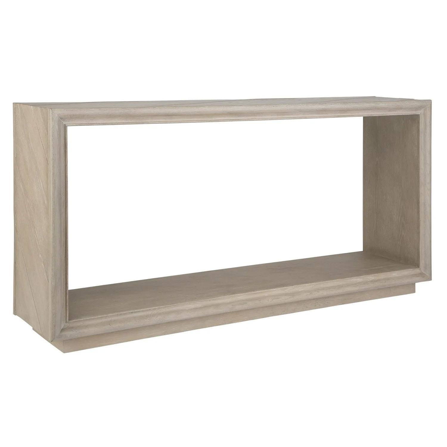 Prism Console Table in Light Oak Solids With Oak Veneer