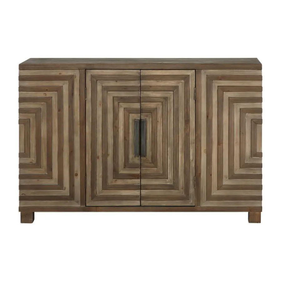 Layton Console Cabinet in Rustic Two Toned