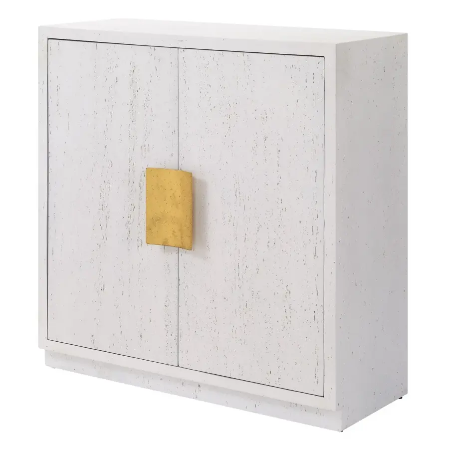 Emma Two-Door Cabinet in Antique Gold Iron