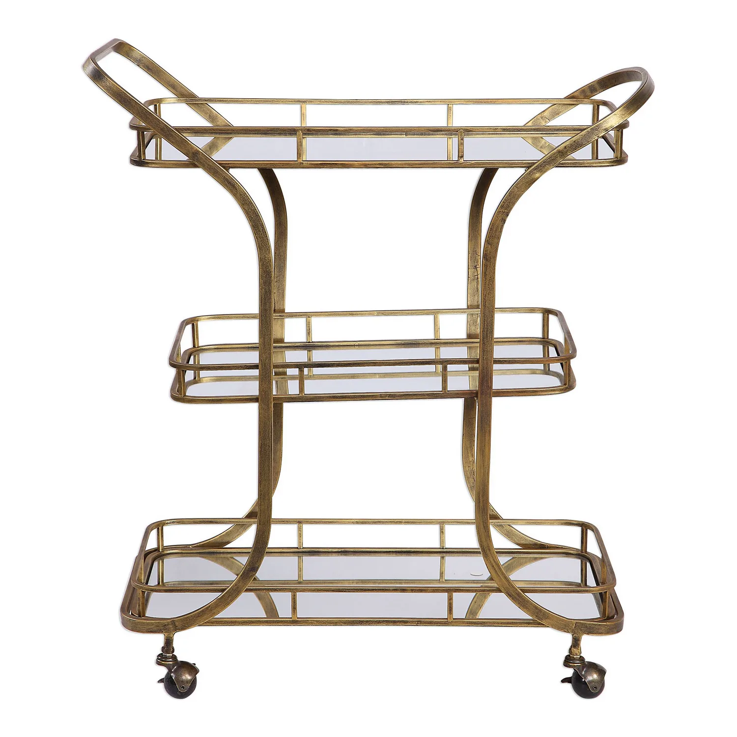 Stassi Serving Cart in Antiqued Gold