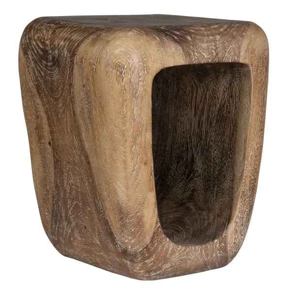 Solidly Constructed Of Naturally Finished Suar Wood With A Natural Wash Finish, This Whimsical Accent Piece Acts As An Artful Stool Or Pull-up Table. Solid Wood Will Continue To Move With Temperature And Humidity Changes, Which Can Result In Cracks And Uneven Surfaces, Adding To Its Authenticity And Character. Collection: Loophole Finish: Natural Wash Width: 16.00" Height: 18.00" Length: 14.00" Weight: 28.00 lb Material: Solid Wood Country of Origin: Indonesia Safety Rating: Indoor Only