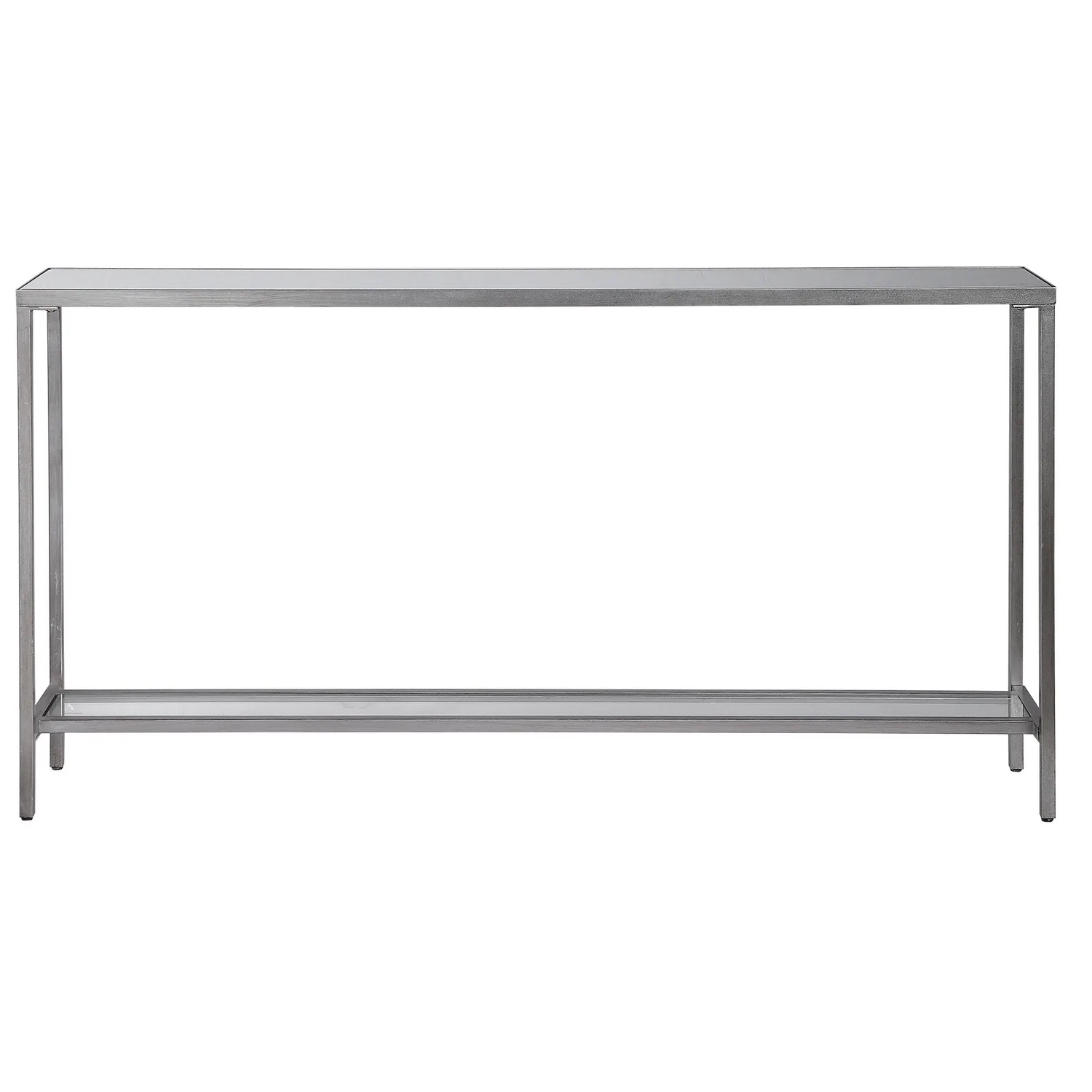 Hayley Console Table in Antiqued Silver Leaf