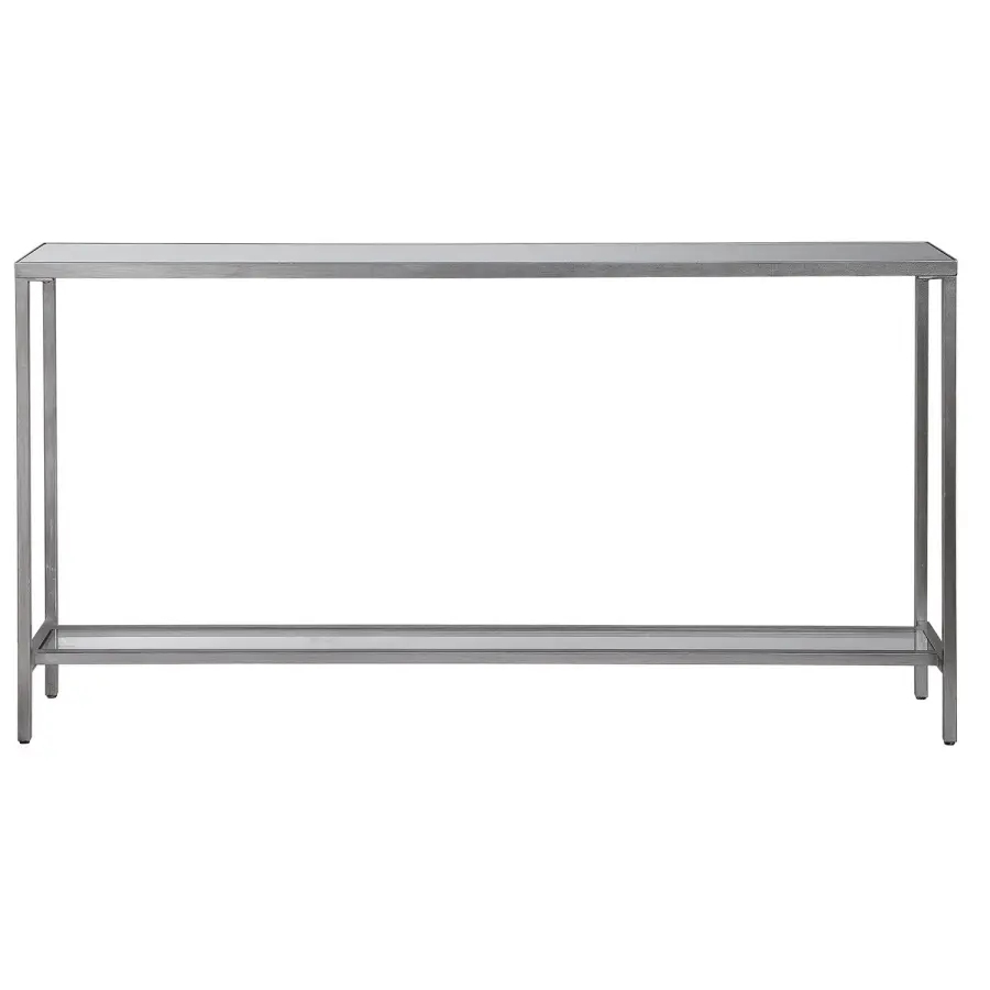 Hayley Console Table in Antiqued Silver Leaf
