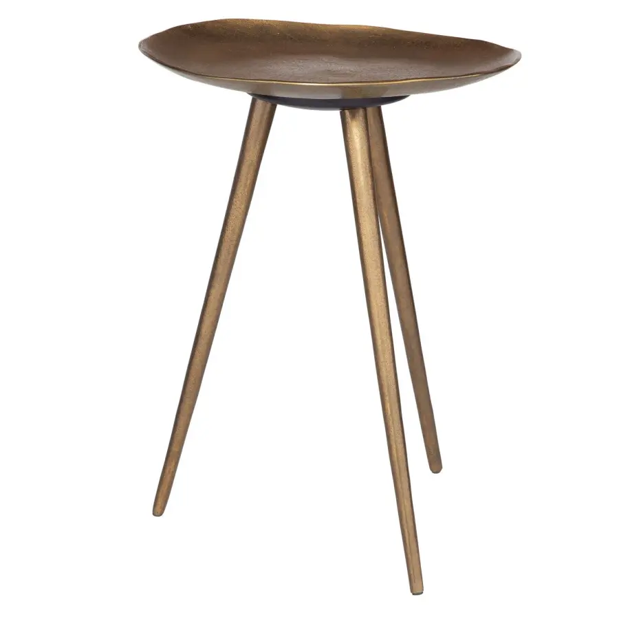 Uttermost Lily Pad Accent Table in Antique Brass