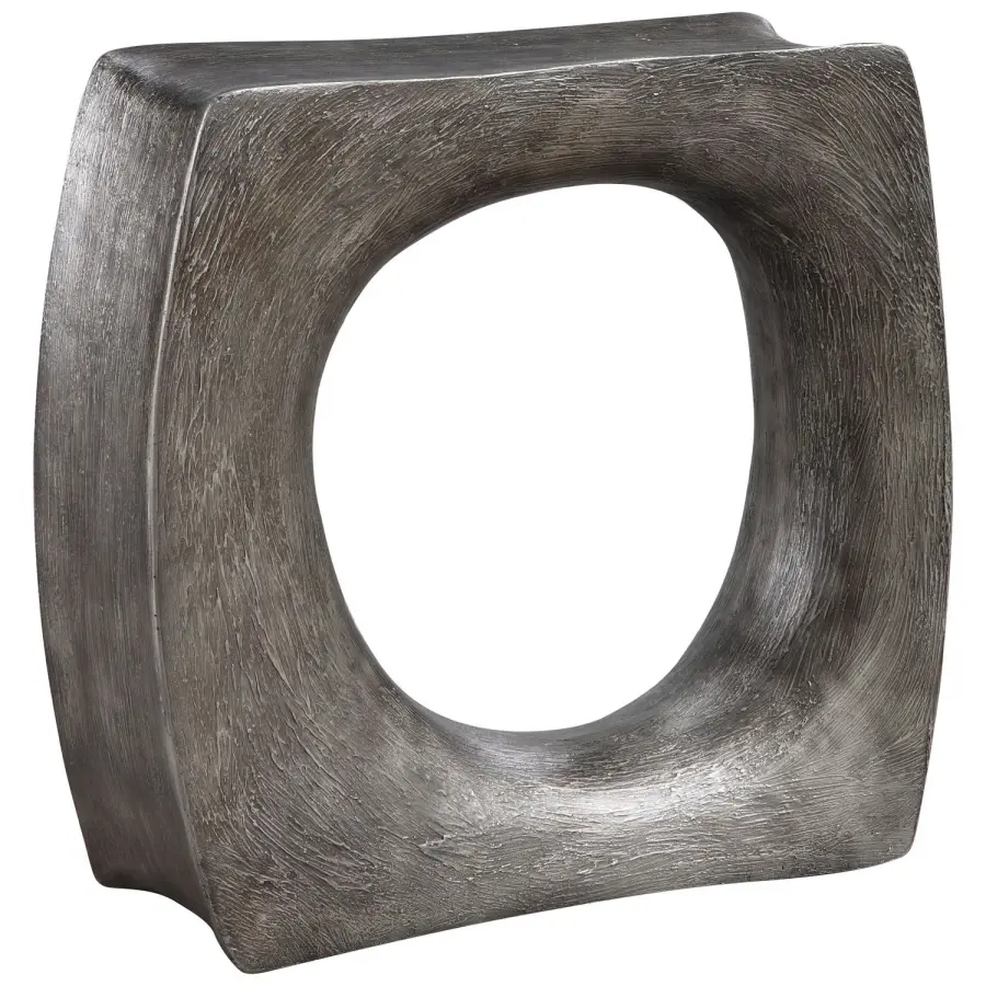 Valira Side Table in Antique Silver