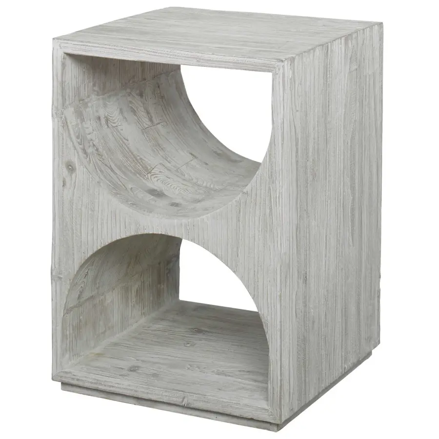 Hans Side Table in Distressed Ivory