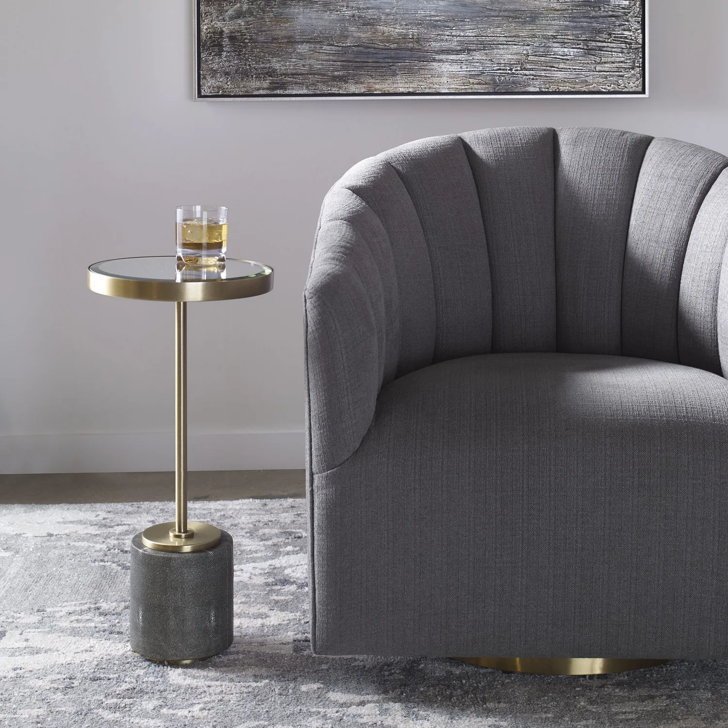 Laurier Accent Table in Brushed Brass