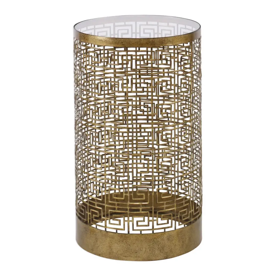Algernon Accent Table in Antiqued Gold