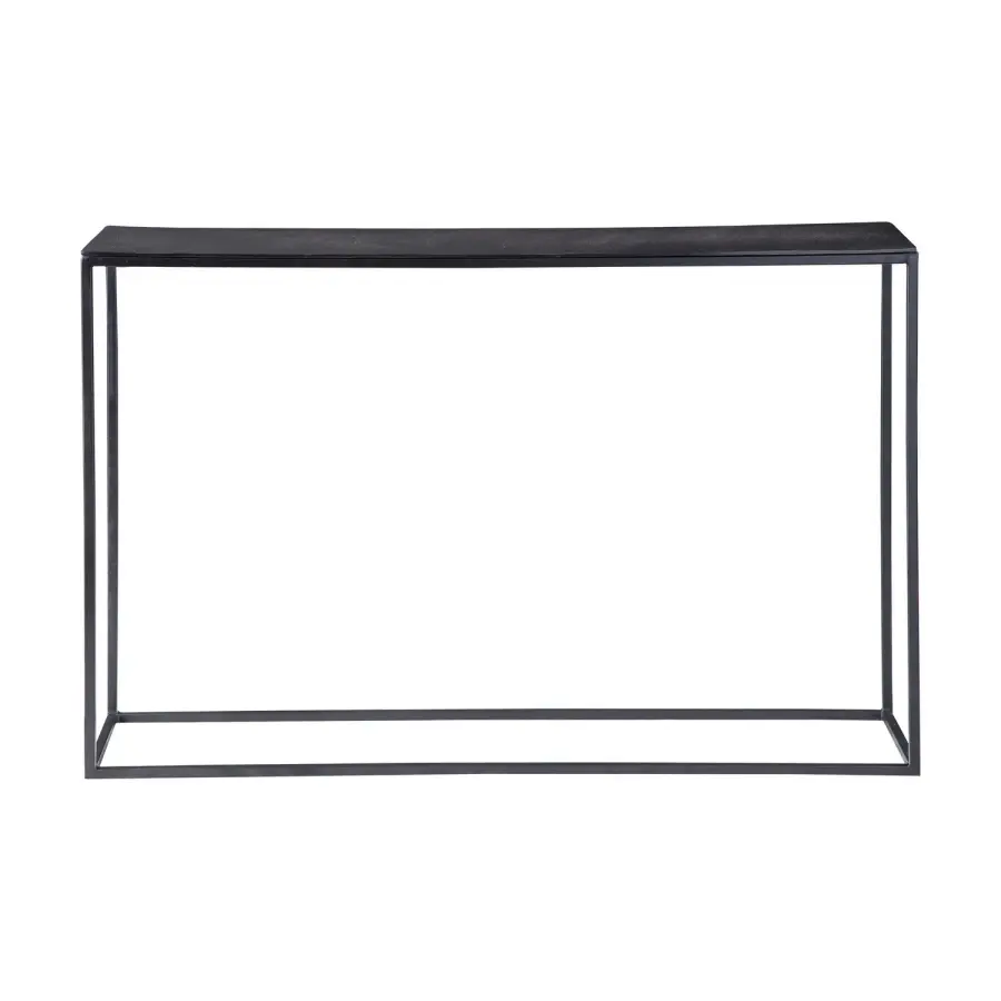 Coreene Console Table in Aged Black Iron