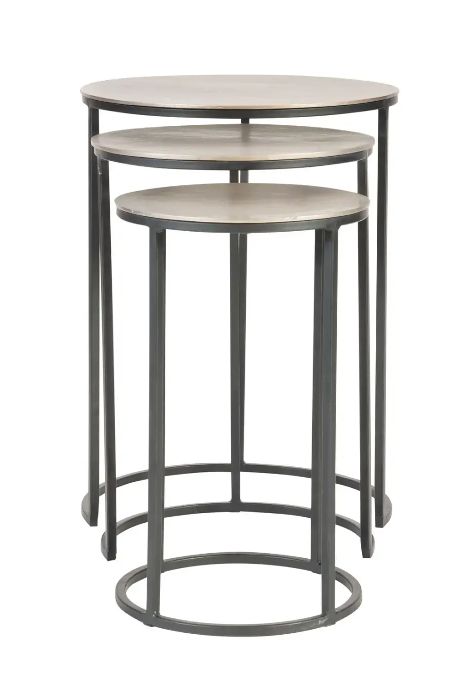Erik Nesting Tables, Set of 3 in Antique Nickel