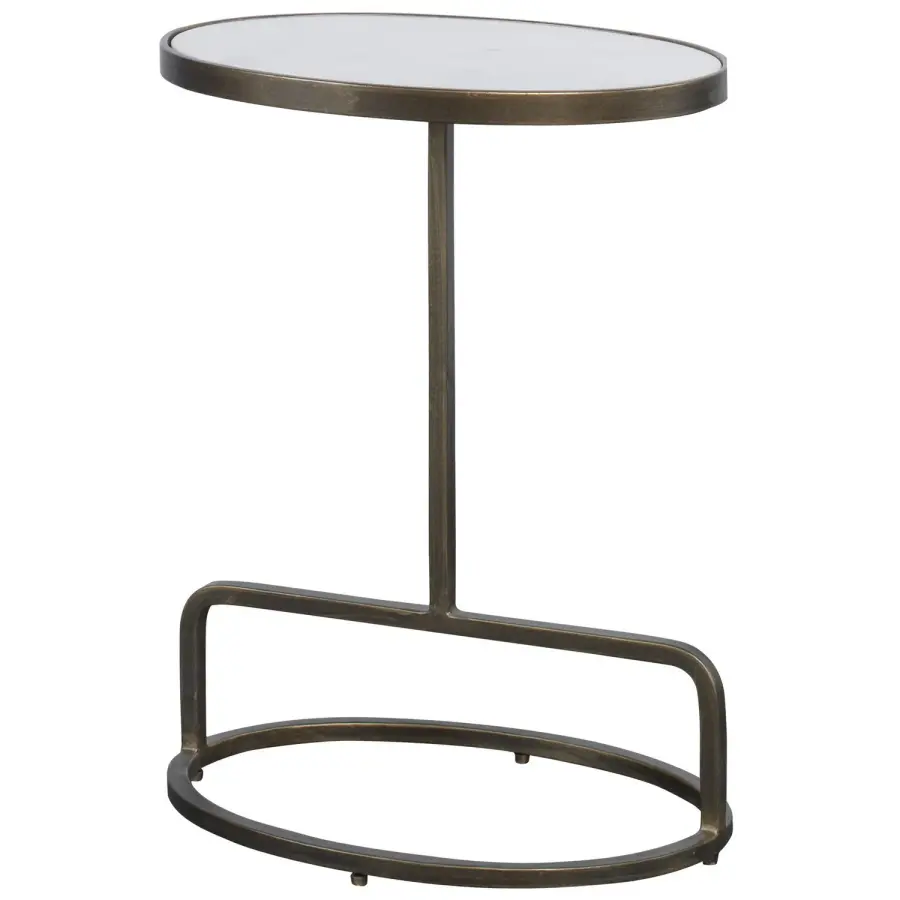 Jessenia Accent Table in Antiqued Brushed Gold