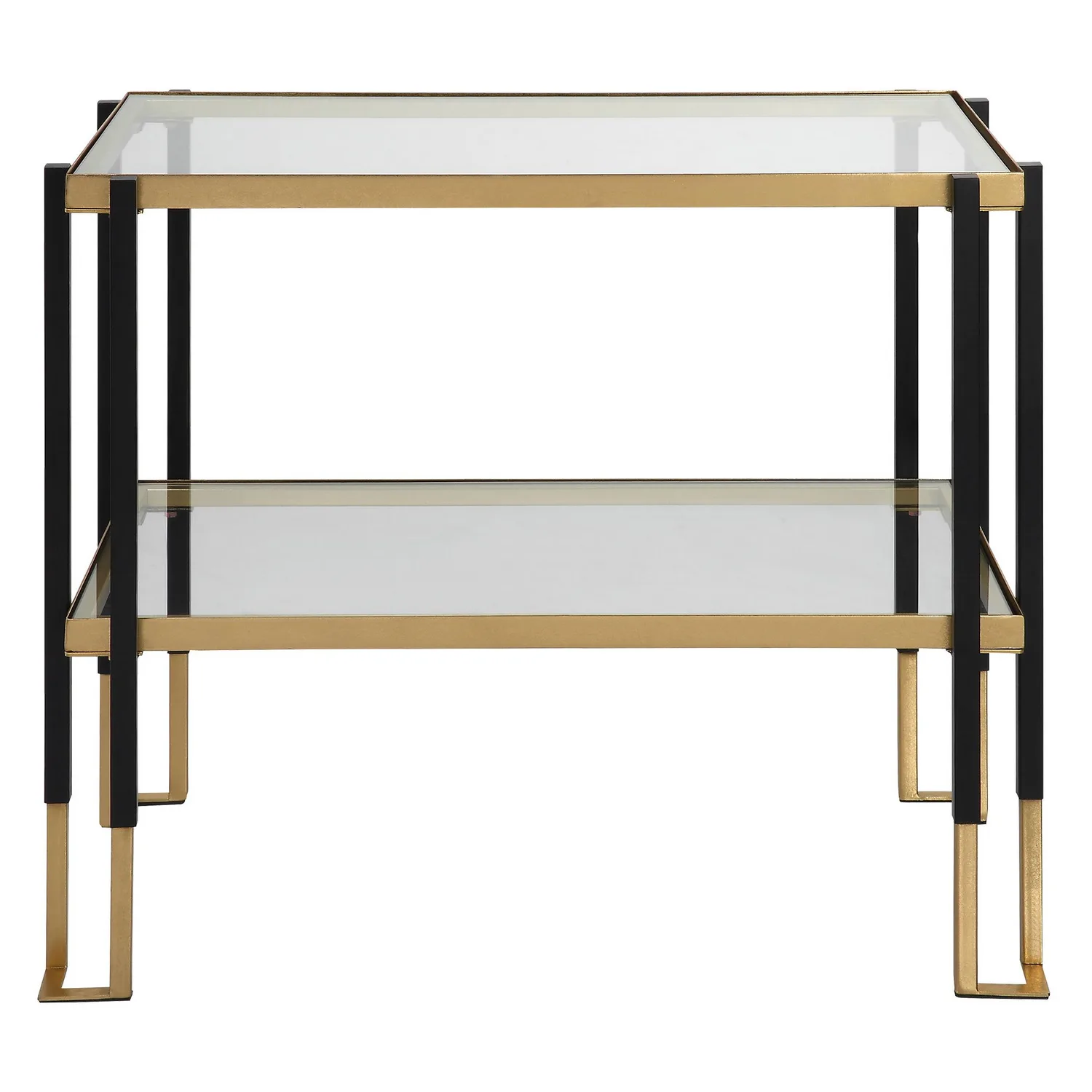 Kentmore Side Table in Matte Black And Brushed Gold