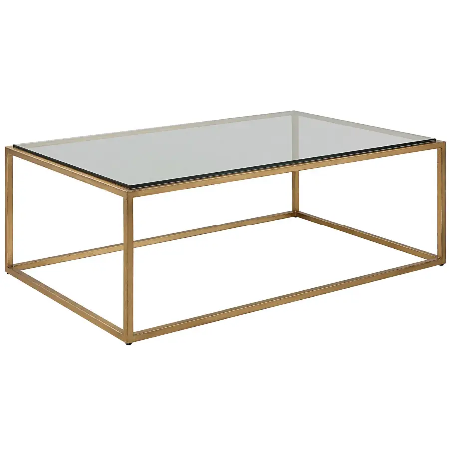 Bravura Coffee Table in Brushed Gold Leaf