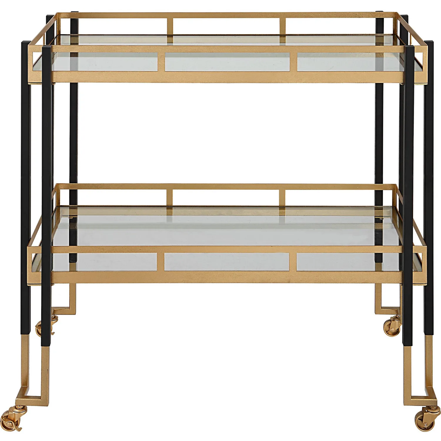 Kentmore Bar Cart in Matte Black And Brushed Gold