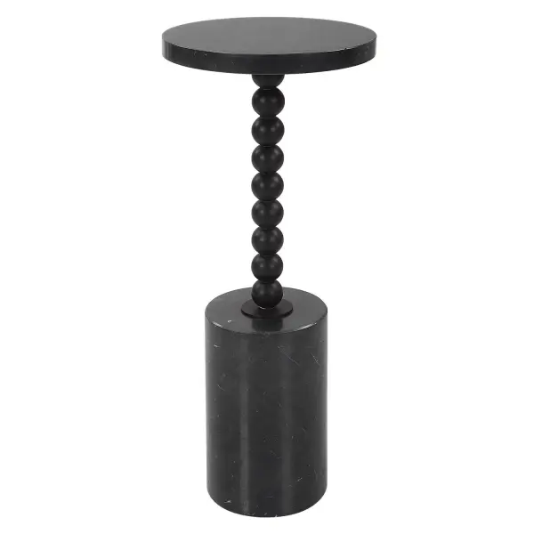 The Little Black Table, Perfect For Every Occasion! Our Bead Drink Table Is Made From Solid Black Marble With Natural White Veining, Separated By Satin Black Iron Beaded Details. Because Of The Natural Characteristics Of Marble, Each Piece Will Have Unique Veining Patterns. Collection: Bead Designer: Carolyn Kinder Finish: Solid Black Width: 10.00" Height: 24.00" Length: 10.00" Weight: 37.00 lb Material: Iron, Marble Country of Origin: China Safety Rating: Indoor Only