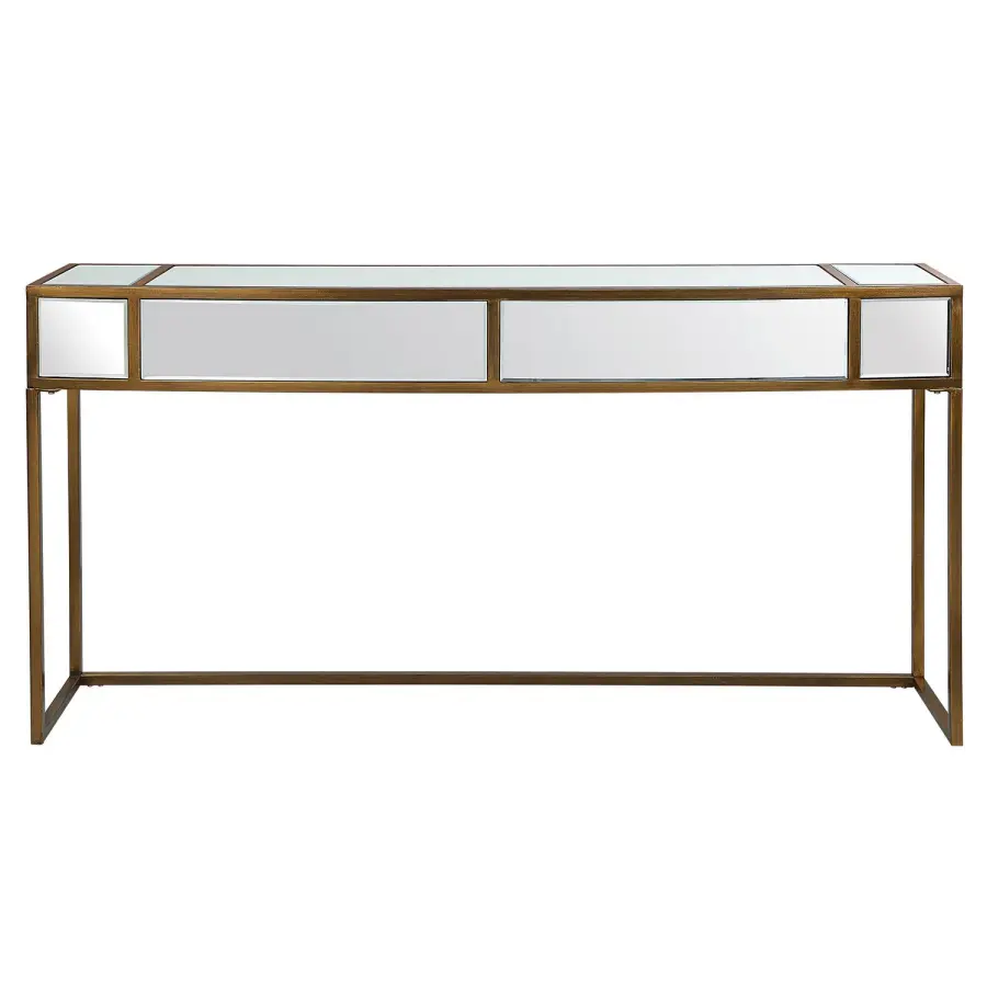 Reflect Console Table in Brushed Aged Gold